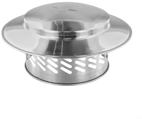 HaloModora 304 Stainless Steel Chimney Cap Rain Hood for Roof Vent Flue Pipe Outlet, Umbrella Design Forestall Rain Snow Debris Entry, Silver 160mm(160mm（6inch）)