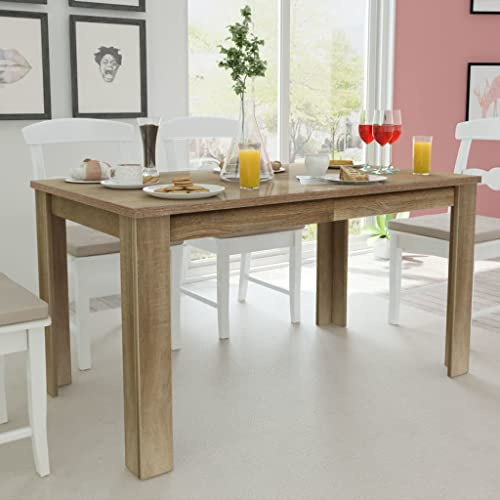 Keeushr Massiver Eichenholz Esstisch 140x80 cm mit zeitlosem Design für Esszimmer und Küche, Stabiler und langlebiger Tisch in modernem Stil, leicht zu reinigen und vielseitig