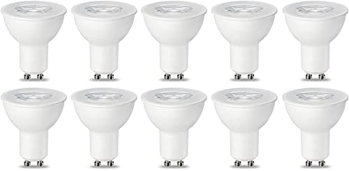 Amazon Basics LED GU10 Spotlight Bulb, 5.5W (Equivalent to 50W), Warm White, Dimmable- Pack of 10