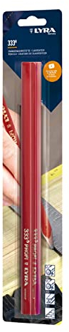 Lyra L4338006, LYRA Zimmermannstift 333® oval 30cm lang, Bleistift in Profi-Ausführung, ideal für Markierungen auf Holz, 3 Stück im Blister