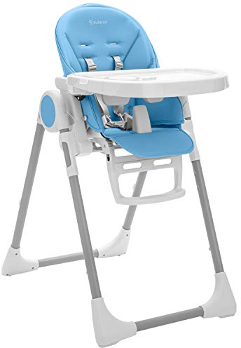 Suleno® Hochstuhl Baby mit Spielbogen und Ablage - Hochstuhl Baby mit Liegefunktion für Junge Eltern, Vielseitiger Kinderhochstuhl, Ergonomischer Baby Hochstuhl für Komfort und Sicherheit (Hellblau)