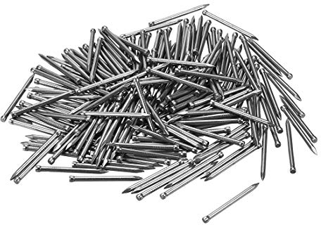 sourcing map Finishing Nails Hand-Drive Hardware Carbon Steel Nail 30mm 1.2-inches 100pcs, Silver