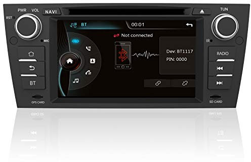 AWESAFE Radio Coche 7 Pulgadas con Pantalla Táctil 2 DIN para BMW Serie 3 E90/E91/E92/E93, Autoradio con Bluetooth/GPS/FM/RDS/CD DVD/USB/SD/RCA, Apoyo Mandos Volante, Mirrorlink y Aparcamiento