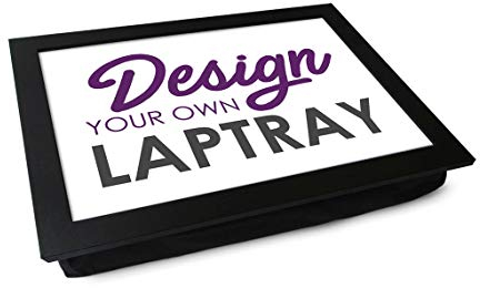 Design Your Own Lap Tray. Handmade Wooden Frame, Beanbag Cushioned Bottom | Computers, Laptops, Meals, Food (Black Frame)