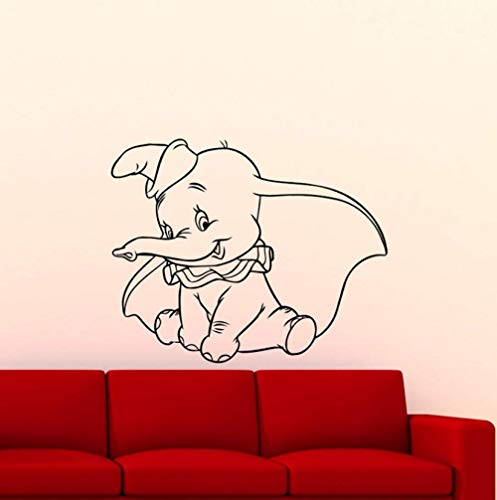 Wandaufkleber Dumbo Elephant Wand Vinyl Aufkleber Benutzerdefinierte Babyname Cartoon Wohnkultur Kinder Mädchen Junge Zimmer Wandaufkleber 58X72Cm