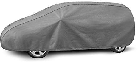 Autoabdeckung Wasserfest & Extrastark Vollgarage Autoplane Abdeckplane gegen Regen Schnee Wind UV-Strahlung Laub und Anderen Schmutz Autogarage Grau, XL Mini Van L: 450-485 cm/H: 146-156 cm