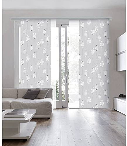 MADECOSTORE Panneau Japonais Tamisant Imprimé Cacao - Gris Clair - L50 x H250cm
