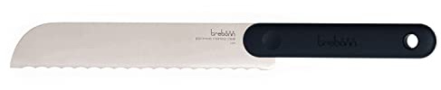 Trebonn - Bread Knife Black Edition, Gezacktes Brotmesser, 20 cm / 7,9 Klinge aus Japanischem Edelstahl. Soft-Touch-Griff mit Anti-Rutsch-Wirkung