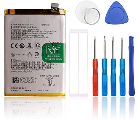 SwarKing Batteria di ricambio compatibile con Realme 8 Pro & Realme 9 Pro Plus/Realme 9 Pro + BLP837 con toolkit