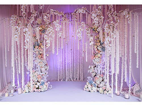 Aoihrraan 3x2m Hochzeit Zeremonie Hintergrund Romantisch Rose Blume Quaste Bogen Tür Vorhänge Fotografie Hintergrund Braut Dusche Valentinstag Tag Party Paar Liebhaber Porträt Foto Requisiten