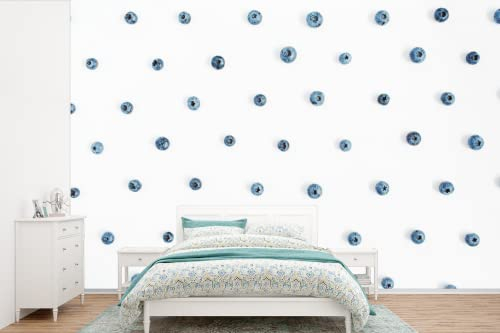 Selbstklebend Tapete Wandpapier Wandaufkleber Fototapete Tapeten Wanddeko 525x350 cm Sommer - Beere - Weiß