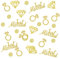 AIEX 300 Stück Gold Hochzeit Tischkonfetti, Glitzer Papier Konfetti Just Married Diamant Ring Punkte Konfetti Tischdekorationen für Brautdusche Hochzeit Junggesellenabschied