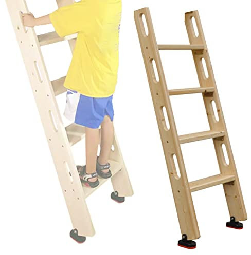 Hochbett Leiter Startseite Bauernhaus Etagenbett Leiter - Massivholz-Wohnmobil-Etagenleiter, Strapazierfähige, Platzsparende, Kurze Schlafsaalleiter mit Griff und 2 Haken (Size : 4 Step 125cm/49)