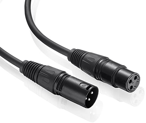 Rtinle Cable XLR Balanceado, Cable Microfono Audio Macho a Hembra, Cable Canon XLR 3 Pins para Micrófono, Altavoz, Grabadora, Equipo de Sonido, Mesa de Mezclas, Sistema PA (30 cm)