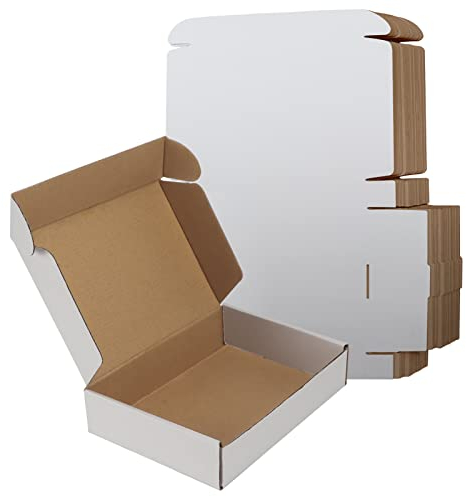 RLAVBL Boite Carton Expédition 22,9x15,3x5,1 cm, Lot de 25 Boites Carton en Blanche