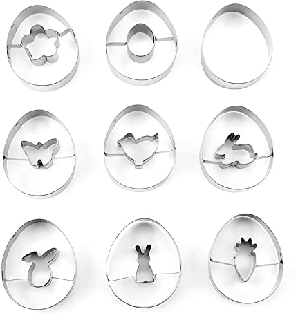 Ausstechformen Ostern, Mini Linzer Hase Ausstechformen Keksausstecher,Ostern Edelstahl Ausstechformen, Klein Linzer Ausstecher für Plätzchen, Kekse und Fondant (9)