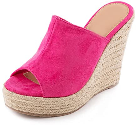 Toocool - Scarpe Donna Sandali Zeppe Zeppa zatteroni Scamosciati Corda A38-002 [39,H831 Fuxia]