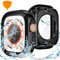 Goton Custodia impermeabile 2 in 1 per Apple Watch Ultra Screen Protector 49 mm, 360 vetro protettivo per il viso cover rigida in PC bumper + telaio posteriore per iWatch Ultra accessori 49 mm, nero