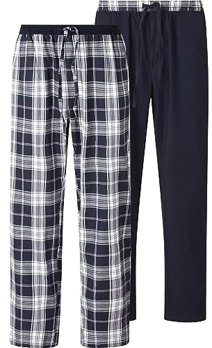 Jan Vanderstorm Herren 2er Pack Schlafhose Rawald | Doppelpack | Pyjamahose | reine Baumwolle | große Größen L-7XL