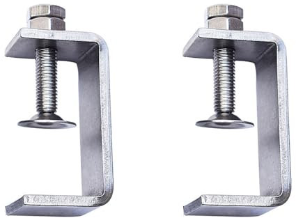 Abrazaderas de escritorio, 2 abrazaderas C pequeñas de 100 mm, abrazadera de tigre C de acero inoxidable, abrazadera de tigre de apertura de mandíbula ancha para escritorio, tableta, carpintería