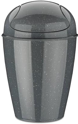 Koziol Schwingdeckeleimer Del XS, Mülleimer, Kunststoff, Recycled Ash Grey, 2 L, 1400120