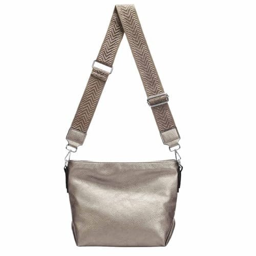 Damen Tasche Shopper Hobo Bags Crossbody Schultertasche Umhängetasche Handtasche Gürteltasche Crossover Kunst Leder Bronze