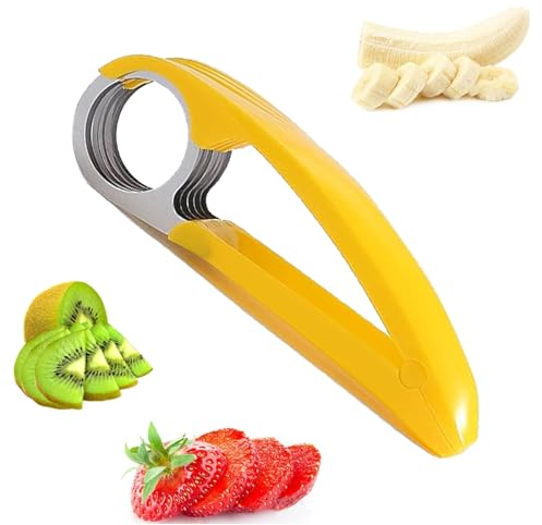 Trancheuse à Banane Bananes Coupées En Acier Inoxydable Outil de Cuisine Pour Banane, Saucisse, Fraise,Raisin,Concombre