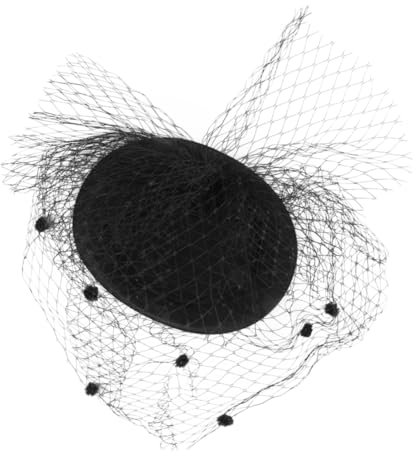 SAFIGLE Schwarzer Damen Fascinator Pillbox Hut Mit Tüllschleier Leichter Kleiner Cocktail Haarschmuck Für Beerdigung Party Und Festliche Anlässe Modisches Accessoire Mit Haarklammer