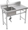 HINOPY - Spültisch, 100x61x 95cm Becken Spülbecken ltisch Edelstahlsp le Sp lbecken Freistehende Spülschrank Waschbecken Gewerbliche Gastrospüle mit Wasserhahn