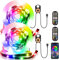 Lot de 2 bandes LED RVB avec détecteur de mouvement PIR, télécommande et application de contrôle du mouvement, veilleuse avec détecteur de mouvement pour escalier, couloir, chambre à coucher 3 m
