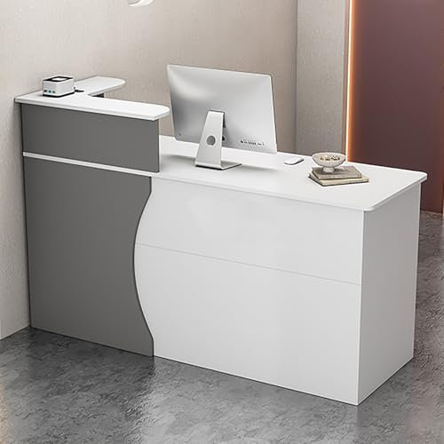 Rezeptionstheke, Empfangstheke, Begrüßungstheke Mit Abschließbaren Schubladen, Bürotheke Rezeption Tisch, Rezeptionstheken, Büromöbel, Für Firmenhallen, Hotelrezeptionen, Bekleidungsgeschäften(Gray-A,