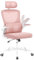 WOLTU Bürostuhl ergonomisch, Schreibtischstuhl mit Schaukelfunktion, Verstellbare Kopfstütze, umkehrbare Armlehnen，Lendenwirbelstütze Arbeitsstuhl für Büro, Bürostühle 150 kg, Rosa