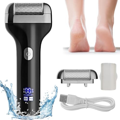 Rapeuse Pieds Electrique, Râpe Électrique Pour Callosités, Râpe À Pieds Electrique, Rechargeable Anti-Callosités, Ponceuse Pour Pieds, Enlève-Callosités Avec Affichage Led Rechargeable Par USB (Noir)