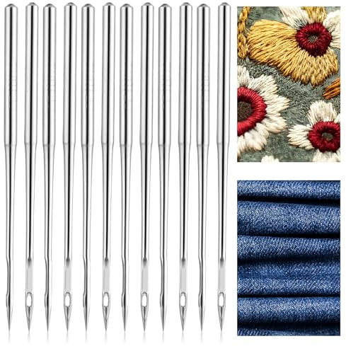 Tyqour 100 Stück Nähmaschinenadel Set 90/14 Nadeln Nähmaschine Universal Nähmaschine Nadeln Nähmaschinennadeln Jeans Nadeln für Nähmaschine, Nähnadeln auf Meisten Gängigen Nähmaschine Einsetzba