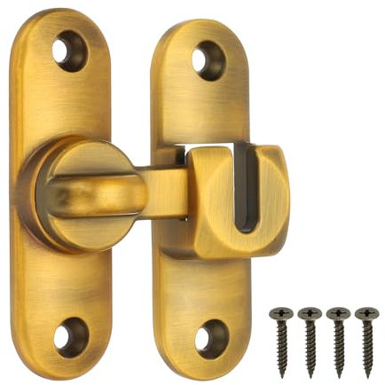 PATIKIL 1 Pack Flip Sliding Door Latch Safety Bar Gate Lock Hardware for Cabinet Bathroom Bedroom Garden, Yellow