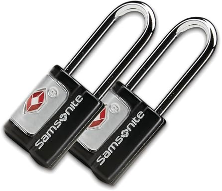 Samsonite 2er-Pack Schlüsselschloss, TSA-zugelassenes Reiseschloss, schwarz, Mattes Schwarz, Samsonite Schloss- und Sicherheitszubehör