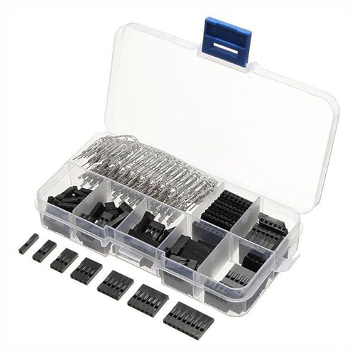 310PCS 2.54mm Jumper Wire Connectors, 1/2/3/4/5/6/8 Pin Connectors, Cable Male Female Connector, Terminal Connector Assortment Kit with Box