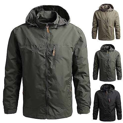 Veste Softshell Hommes Veste de Pluie pour Homme Blouson Imperméables Coupe Vent