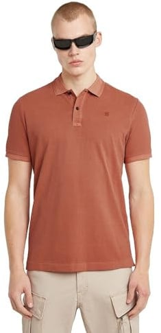 G-STAR Men's Dunda Overdyed Slim Polo Shirt, Red (Etruscan Red Gd D11595-d756-h034), M
