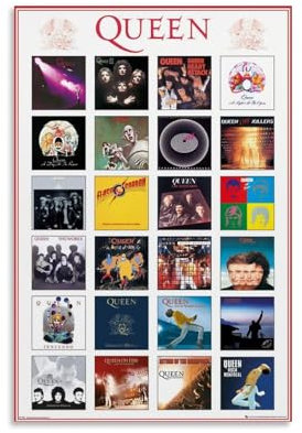 Xuseoua Poster dei Queen Rock Band, album musicali, collage, poster musicali, per stanza, decorazione artistica da parete per camera da letto, 30 x 45 cm