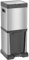 HOMCOM Dual Kitchen Bin, 20+14L Double Bin for Recycling and Waste, Stainless Steel Vertical Pedal Bin with Soft-Close Lid, Tilt Out Bin, Removable Inner Buckets and Handles, Silver Tone