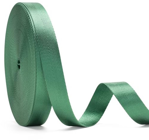 KINGLAKE Tree Ties Straps, 72 Feet 2.5cm Nylon Webbing Straps Green Heavy Duty Garden Plant Ties for Tree Support Stakes Luggage Staking Guying