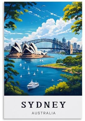 ouweri Sydney Australien Vintage-Reise-Poster, Bild, Druck, Wandkunst, Gemälde, Leinwand-Kunstwerke, Idee, Raum, ästhetisch, 40 x 60 cm