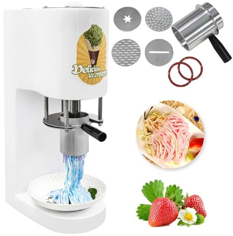 30L/H Spaghetti-Eis-Presse, Nudel-Eismaschine, Italienische Gelato-Spaghetti-Eismaschine, Spaghetti-Eismaschine,White