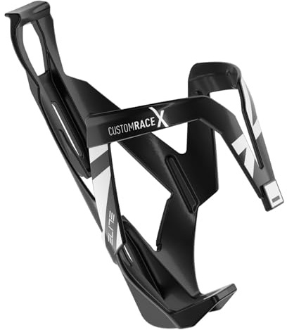 Elite Custom Race X Resin Bike Bottle Cage - Gloss Black/White