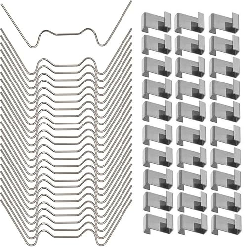 100 Pcs 304 Stainless Steel Greenhouse Glass Clips W&Z for Glazing Panels | Rust Resistant, Fits Aluminium Frames, Weather Resistant, Tool-Free Installation, Heavy Duty Construction