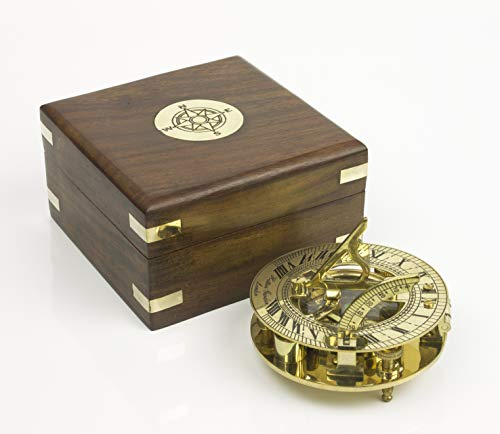 Nauticalia Sonnenuhr, 10 cm, Messing, tragbar, in Box, 10 cm