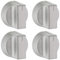 MasterPart Silver Oven Control Knobs Switches For Stoves Oven Cookers - Pack of 4