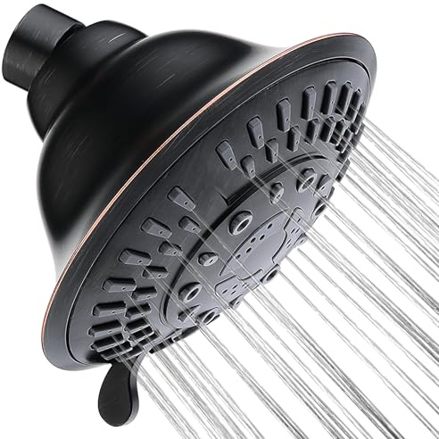 High Pressure 5 Spray Settings Fixed Shower Head (Oil Rubbed Bronze)