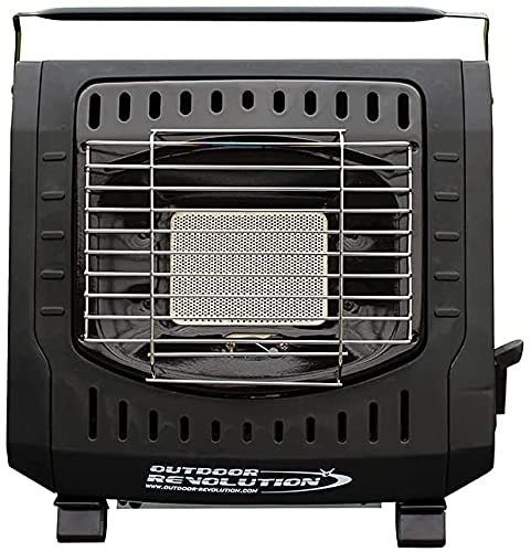 Netagon Portable Travel Camping, Caravan, Fishing Outdoor Butane Ceramic Gas Heater - BLACK
